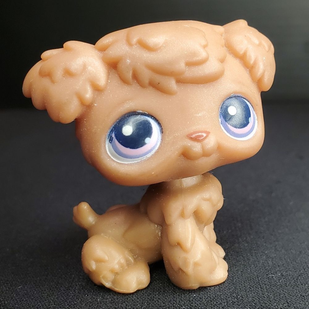 LPS Littlest Pet Shop #39 Brown Poodle Puppy Purple Eyes 2004